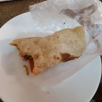 Veg roll! Cooked veggies in a fresh chapati with an amazing sauce at The White Lotus Cafe - Gairidhara in Kathmandu