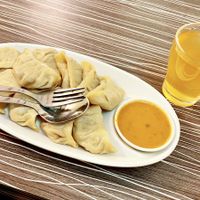 momo (non garlic or onion) and kombucha   at The White Lotus Cafe - Gairidhara in Kathmandu
