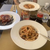 Pasta alla norma and grilled veggies  at Casa Stagnitta in Palermo
