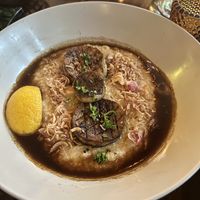 MASCOTTE
Blackened king oyster mushroom, "scallops", sweet potato grits, crispy onion, pan sauce  at La Setima Club in Tampa