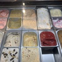 Gelato flavors - coffee on the lower right   at Scoop 'n Dough in Cascais