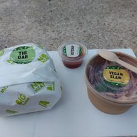 Oab burger and vegan slaw at A Burgers in Villeurbanne