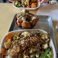 Cauliflower appetizer. Sweet potato and black bean bowl.  at Pow Pow - I St NW  in Washington