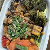 burnt broccoli & tofu bowl  at Pow Pow - I St NW  in Washington