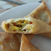 Veg Samosas (á 15 BWP) at Dusty Donkey Cafe in Maun