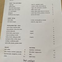 The menu (I spilt coffee on this )   at The Canteen at FACT  in Liverpool