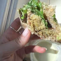Pretty basic falafel wrap but it was refreshing & the tahini dressing was vury good  #Veganuary at Veg Out in Haiku