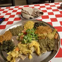 The owner provides a generous portion of delicious injera   at Lete's Injera & Cafe in Indianapolis