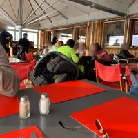 Inside of the restaurant  at Le Dahu in Verbier