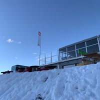 Outside  at Le Dahu in Verbier