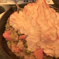 Not the best pic but vegan shephards pie! at The Burren in Somerville