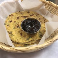  Vegetarian Thepla with sweet pickle at Ashirwad The Blessings in Upland