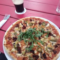 Vegan mozzarella with a choice of 4 toppings, very tasty at Pizzadog @The Bakery in Castletownbere