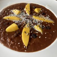 Champorado (chocolate rice pudding)  at Villa Potenciana Restaurant in Malapascua Island