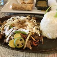 Mushroom sizzling sissig -highly recommended!  at Villa Potenciana Restaurant in Malapascua Island