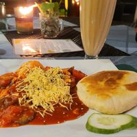 Shakshuka with homemade bread at Villa Potenciana Restaurant in Malapascua Island