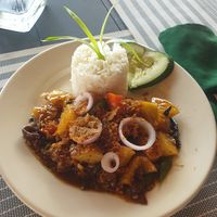 Native adobo at Villa Potenciana Restaurant in Malapascua Island