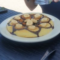 Banana pancake vegan at Villa Potenciana Restaurant in Malapascua Island