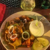 Native adobo at Villa Potenciana Restaurant in Malapascua Island