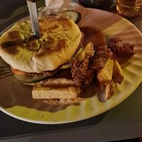 Pita Burger with Fries at Villa Potenciana Restaurant in Malapascua Island