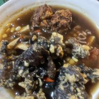 Really terrible photo of the Rasta ramen ( it was so good!!!)  at Villa Potenciana Restaurant in Malapascua Island