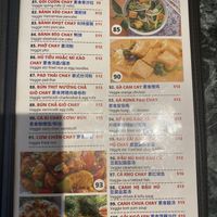 Vegan menu   at Pho Thanh in Las Vegas