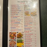 Vegan menu 12/26/23  at Pho Thanh in Las Vegas