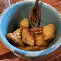 Awesome garlic roasted potatoes at Cafe Gratitude in Kansas City