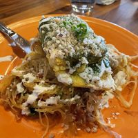 I am Warm Hearted - Polenta & spaghetti squash at Cafe Gratitude in Kansas City