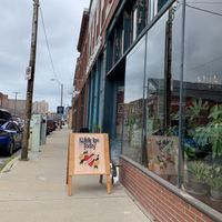 Outside the cafe at Cafe Gratitude in Kansas City