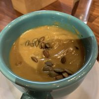 Butternut squash soup   at Cafe Gratitude in Kansas City