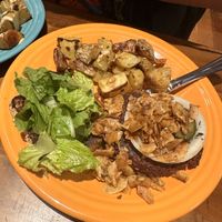 Their veggie patty with coconut bacon #Veganuary at Cafe Gratitude in Kansas City