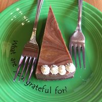 almond butter cheesecake at Cafe Gratitude in Kansas City