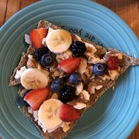Raw sweet flatbread at Cafe Gratitude in Kansas City