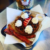 Waffles are divine! at Flagstaff Station Market Cafe in Flagstaff