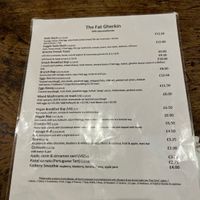 Menu September 2025  at The Fat Gherkin in Moira
