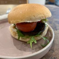 Vegan breakfast bap  at The Fat Gherkin in Moira