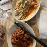 Starters: Kimchi and bean curd   at Jumbowl Noodle Restaurant (Big Bowl Noodle) in Helsinki