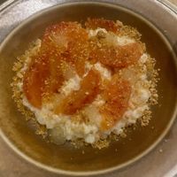 Rice pudding with blood orange and citrusgel  at Vert Restaurant in Middelburg