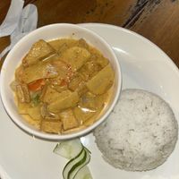 Vegan curry  at Cocorico Hostel in San Vicente Palawan