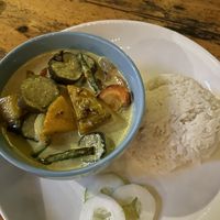 Vegan curry  at Cocorico Hostel in San Vicente Palawan
