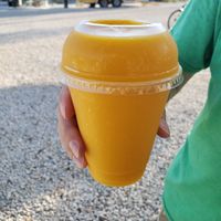 Mango smoothe at Curly's Coffee and Marina in Marathon