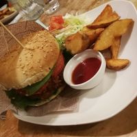 Burger at Morpho Cafe in Kyoto