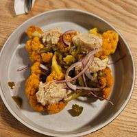 Cauliflower with cashew topping at unhold in Bremen