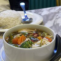 Vegetarian tom yum - we love this!  at Bangkok Jam - Great World City in Central Singapore