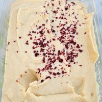 Hummus box at Angry Bite in Bergen