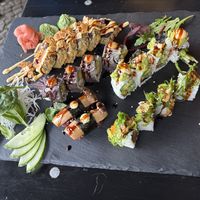 4 different vegan sushi rolls. All deliciouss  at Iro Izakaya Vegan in Berlin