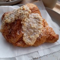 Almond croissant, just seconds from being demolished at WAVE in North London