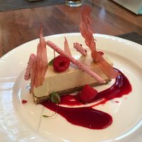 Vegan cheesecake with aquafaba meringue at YEW Restaurant + Bar in Vancouver