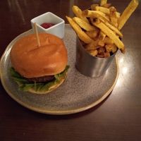 Sweet potato and black bean burger with a side of house-cut fries at Grill 41 in Ottawa